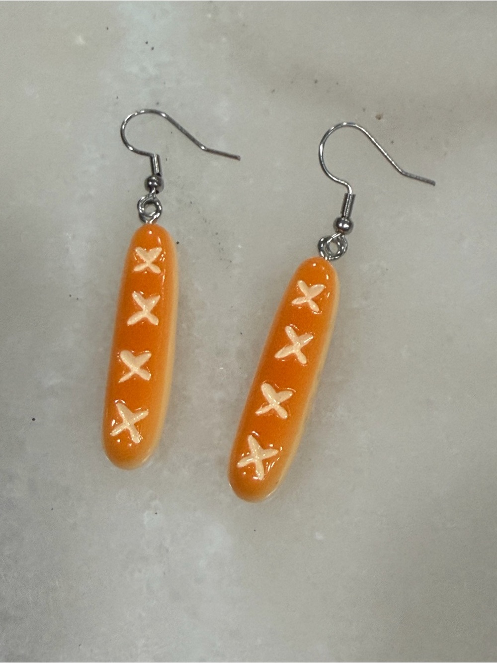 Baguette Bread Earrings Handmade Novelty Gift Jewelry